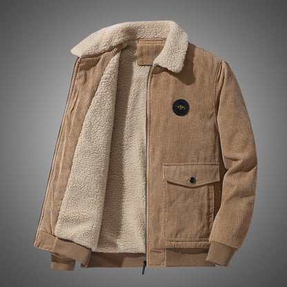 Loose Casual  Multi-pocket Corduroy Cotton-padded Jacket Men