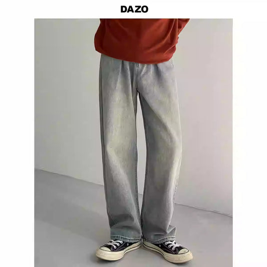 Distressed Blue Jeans Men's Washed-out Vintage pants