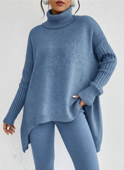 Women's Winter Loose Long Sleeve Knitted Turtleneck Sweater