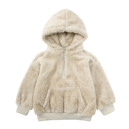 Children's Winter Boys And Girls Lamb Velvet Thick Coat Hooded Sweater season prestige