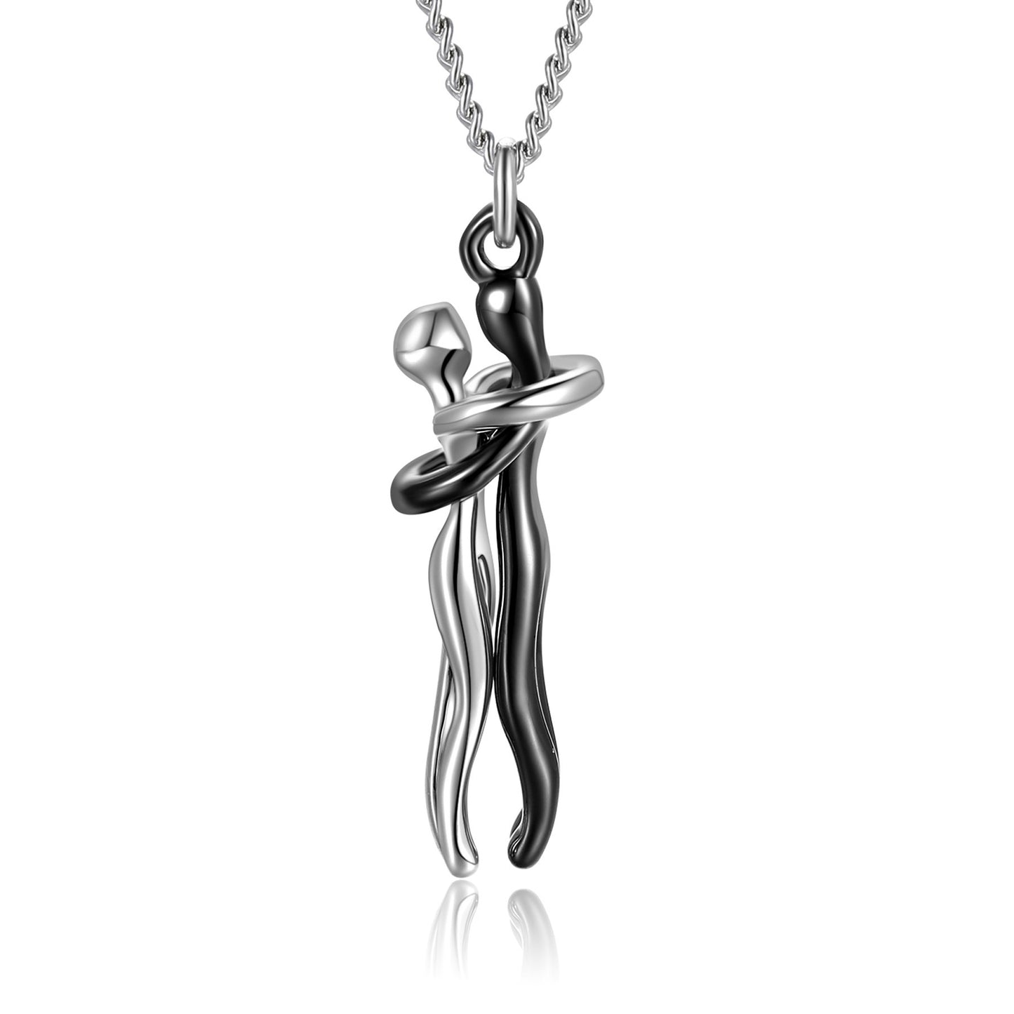 Love Hug Necklace Unisex Men Women Couple Jewelry Chain Valentines Day Gift