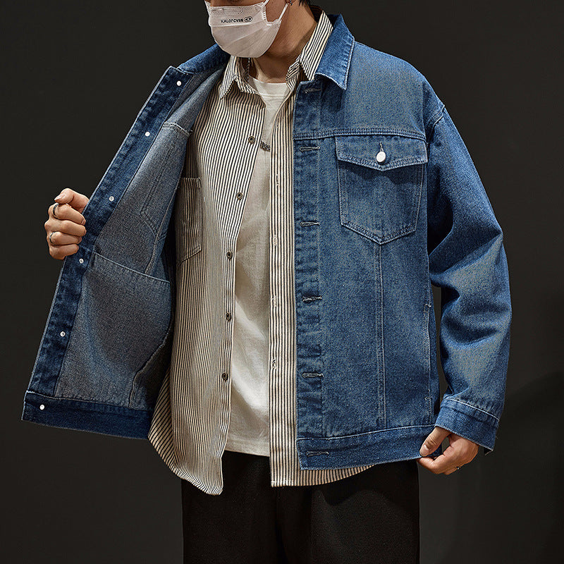 Seasonprestige Mens Warm Denim Jacket Coat