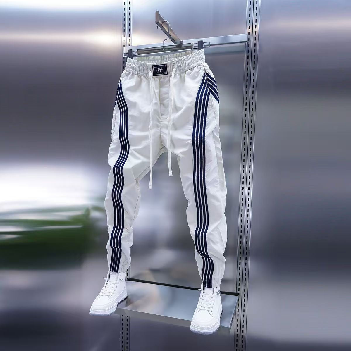 Mens Striped Jogger Casual Pants