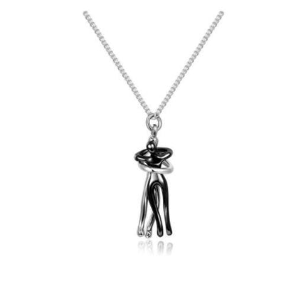Love Hug Necklace Unisex Men Women Couple Jewelry Chain Valentines Day Gift