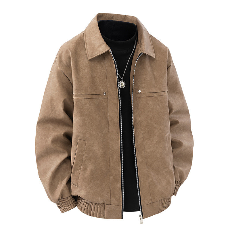 Mens Vintage Solid-color Lapel Jacket |Season Prestige