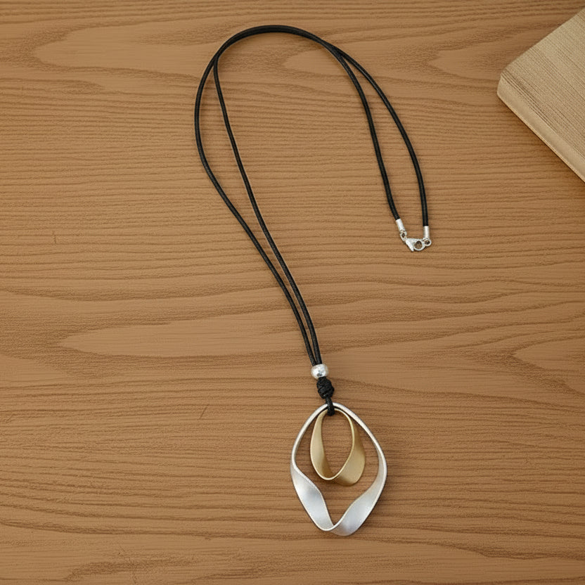 Adjustable Leather-String Necklace - Geometric | Season Prestige