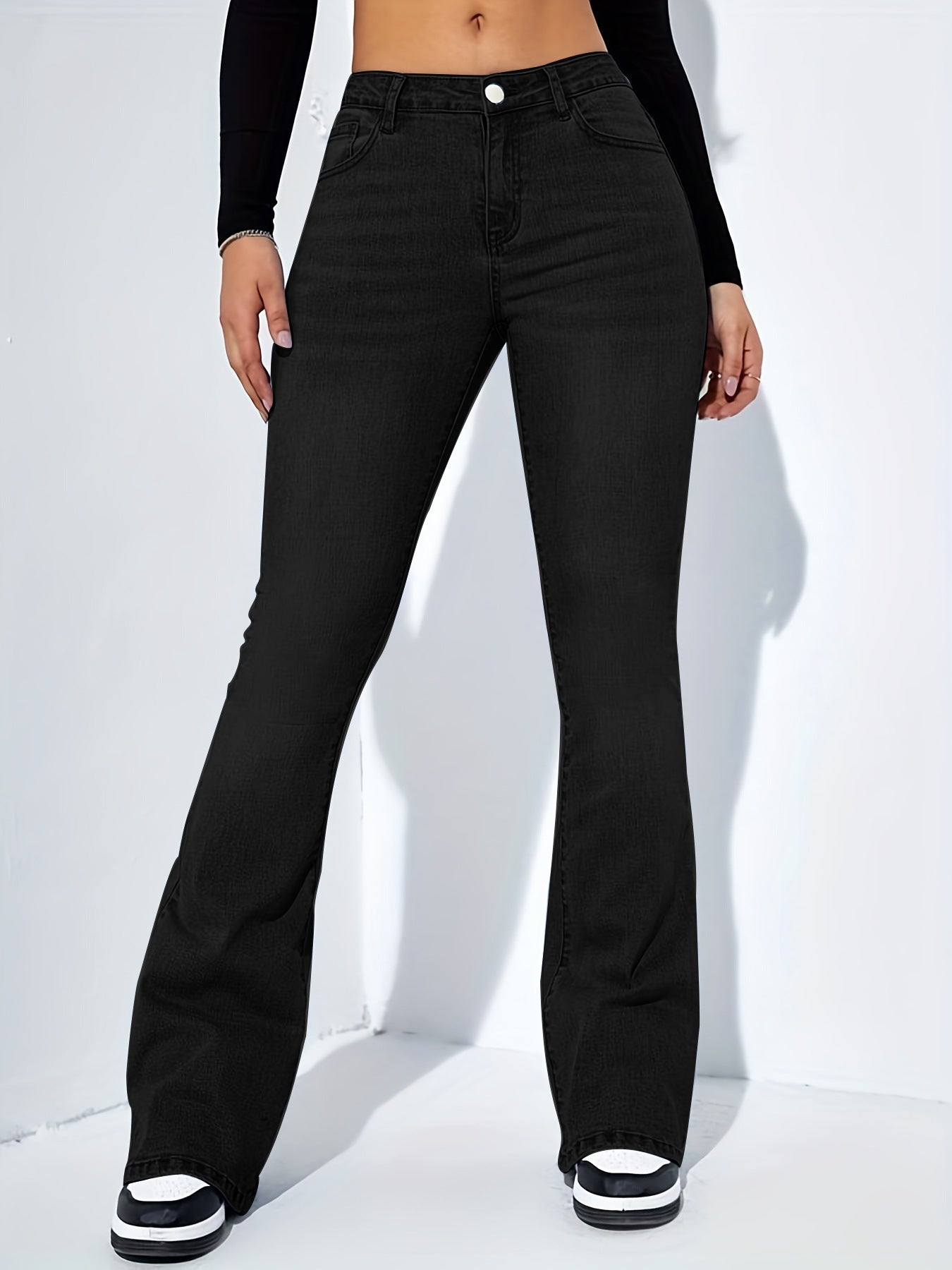 Womens Slim-fit Jeans Pants  Casual High Waist Stretch Trousers