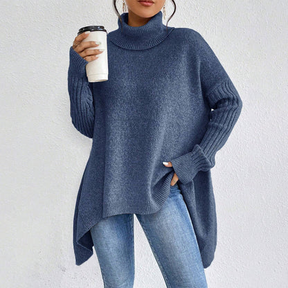Women's Winter Loose Long Sleeve Knitted Turtleneck Sweater