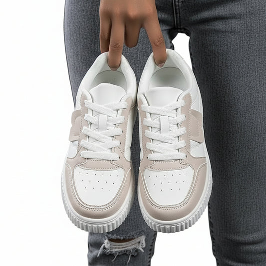 Womens earthy brown French-style retro flat shoes with a square toe and smooth leather finish.