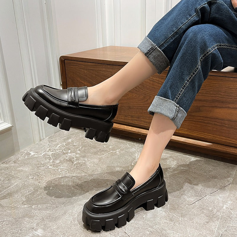 slip-on loafers fashion small leather shoes women Season Prestige