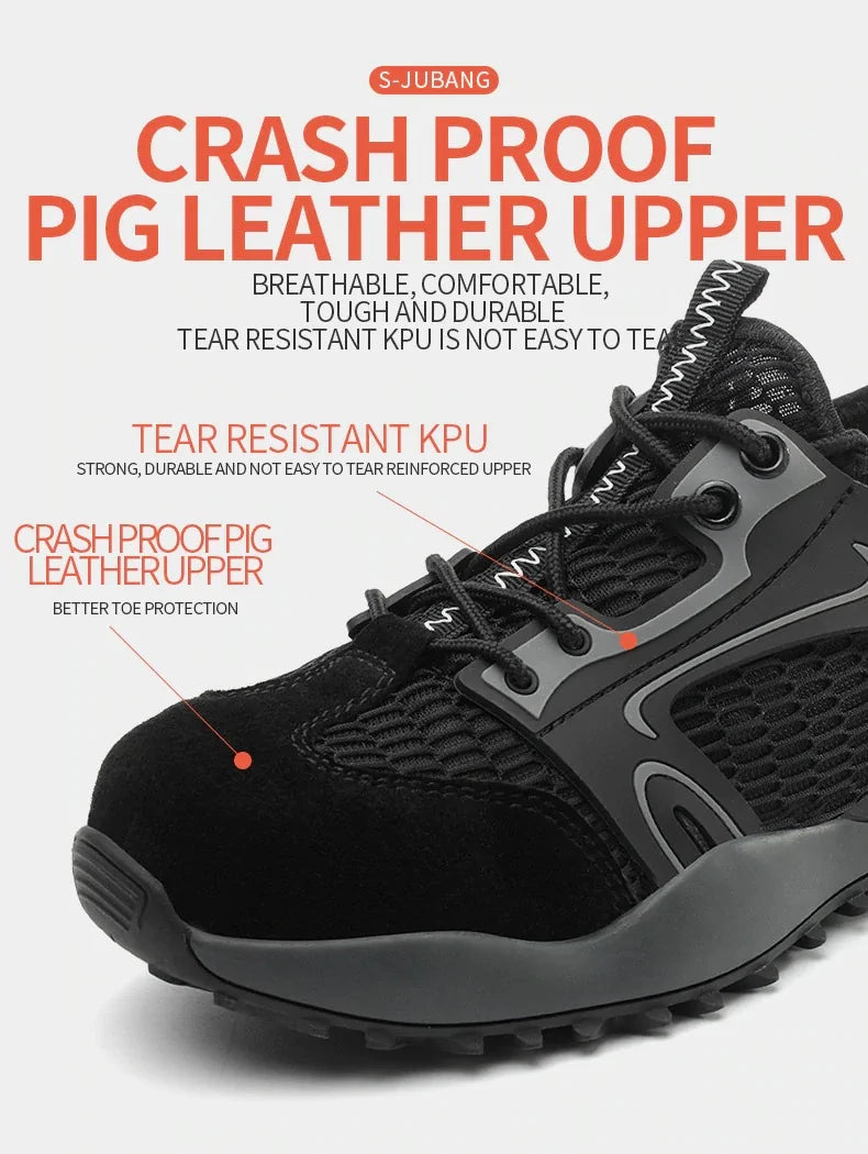 Anti-collision and Anti-smashing Breathable  Safety Shoes  Men's comfortable work Boots