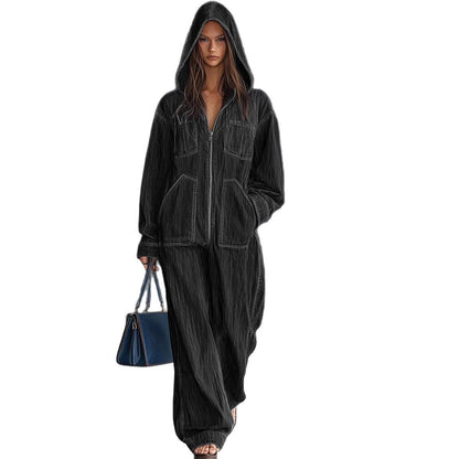 Hooded Overall Jeans For Women