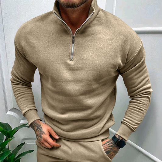 Men's Autumn And Winter Fleece-lined Long Sleeve Tops