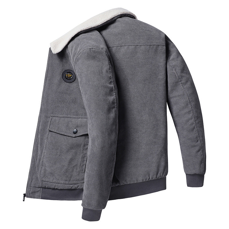 Loose Casual  Multi-pocket Corduroy Cotton-padded Jacket Men