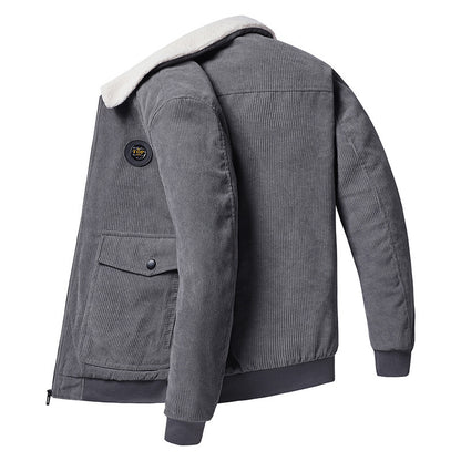 Loose Casual  Multi-pocket Corduroy Cotton-padded Jacket Men