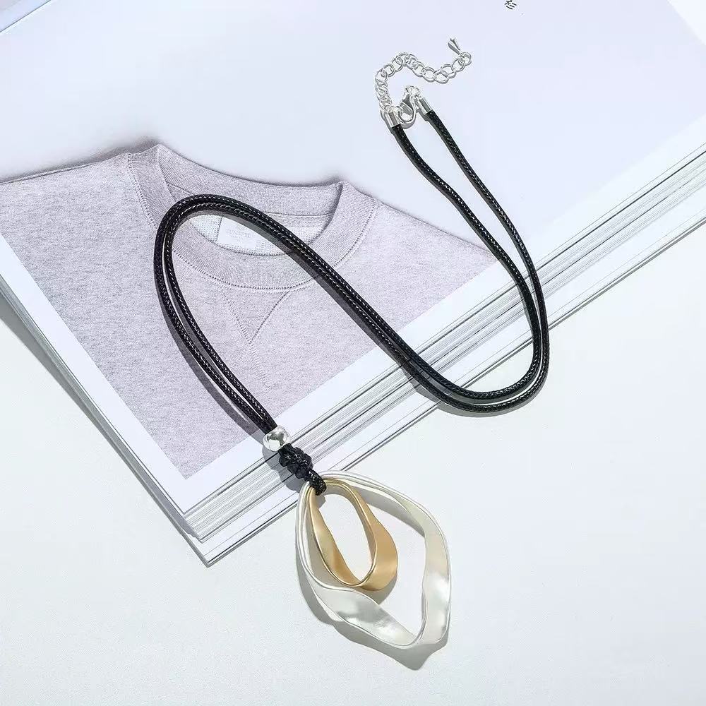 Adjustable Leather-String Necklace - Geometric | Season Prestige