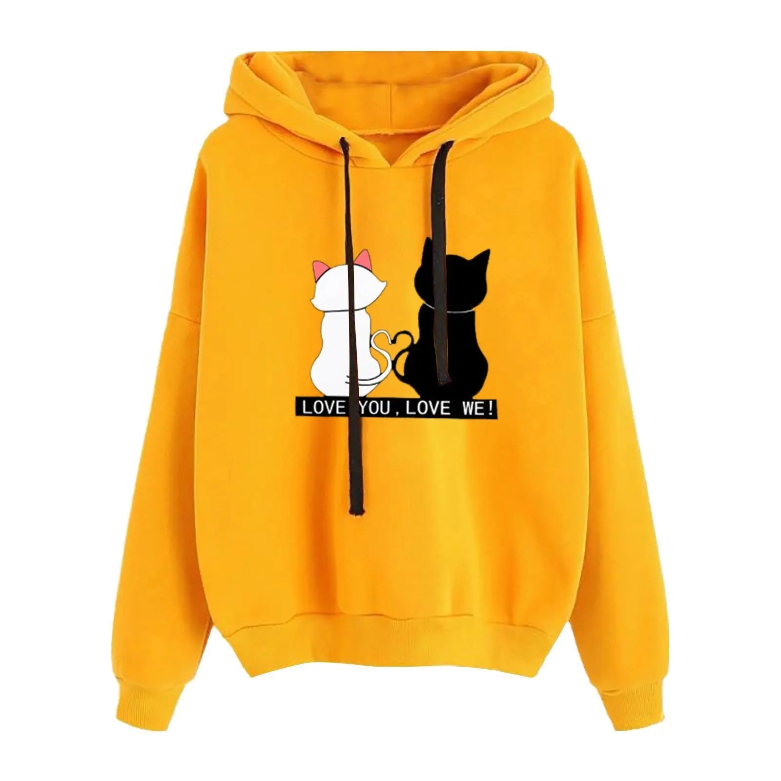 Cute Cat Print Hoodie Sweatshirt Women Streetwear Long Sleeve Clothes - Season Prestige