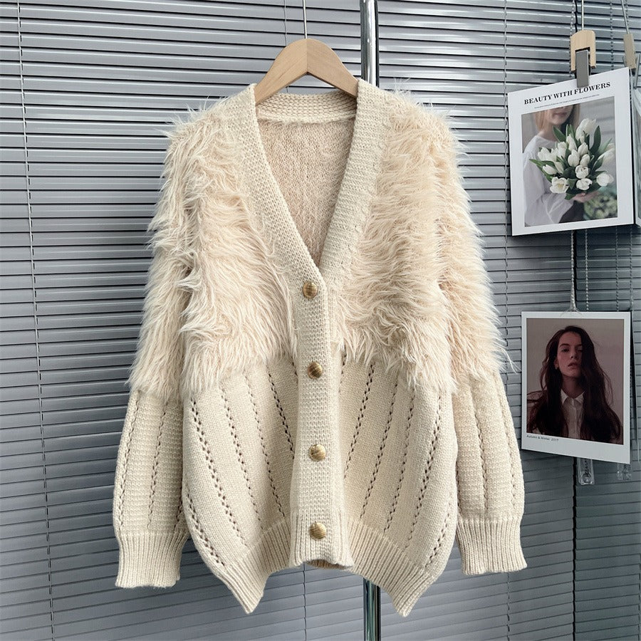 Women Spring Winter Loose Fit Sweater  Long Sleeve Cardigan Coat season prestige