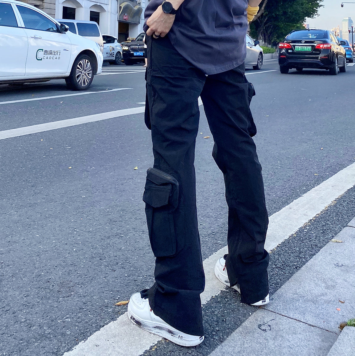 Overalls Trousers Zipper Flared Casual Trousers Ins Pants Men Season Prestige