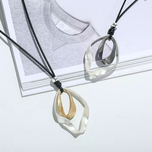 Adjustable Leather-String Necklace - Geometric | Season Prestige