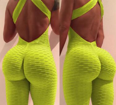 Yoga Jumpsuit Cross Design Backless Tracksuit Full Bodysuit Season Prestige