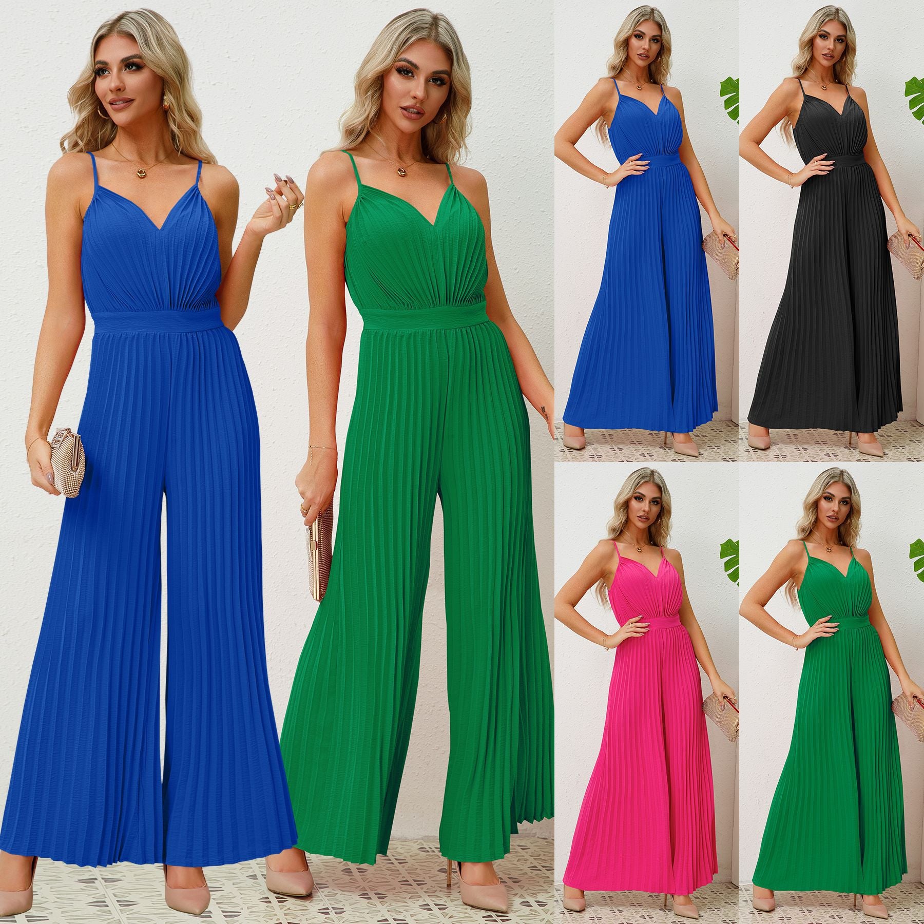 Girls V-neck Jumpsuit Womens Clothing Season Prestige