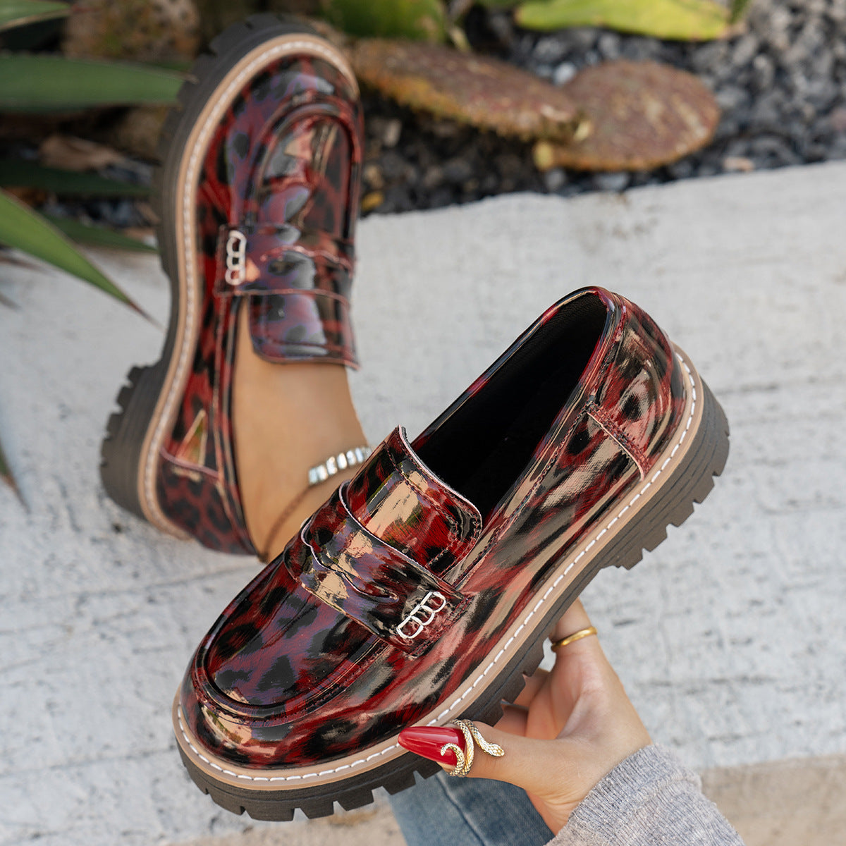 The Nocturnal Archive | Patent Leopard Mary Jane