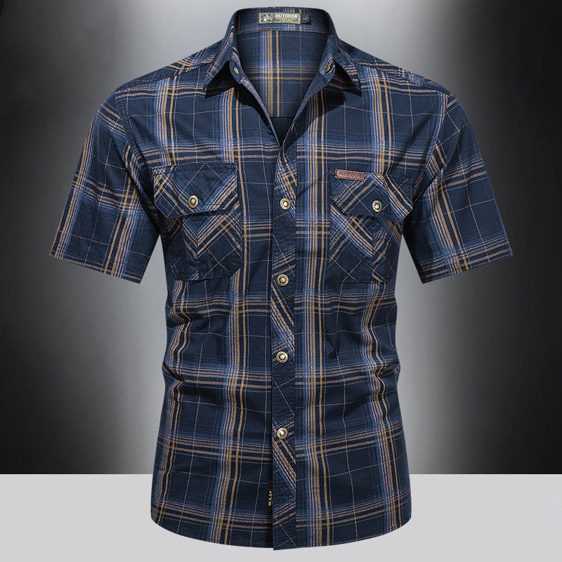 Short-sleeved Shirt Casual Men's Shirt Youth Summer Outfit Season Prestige