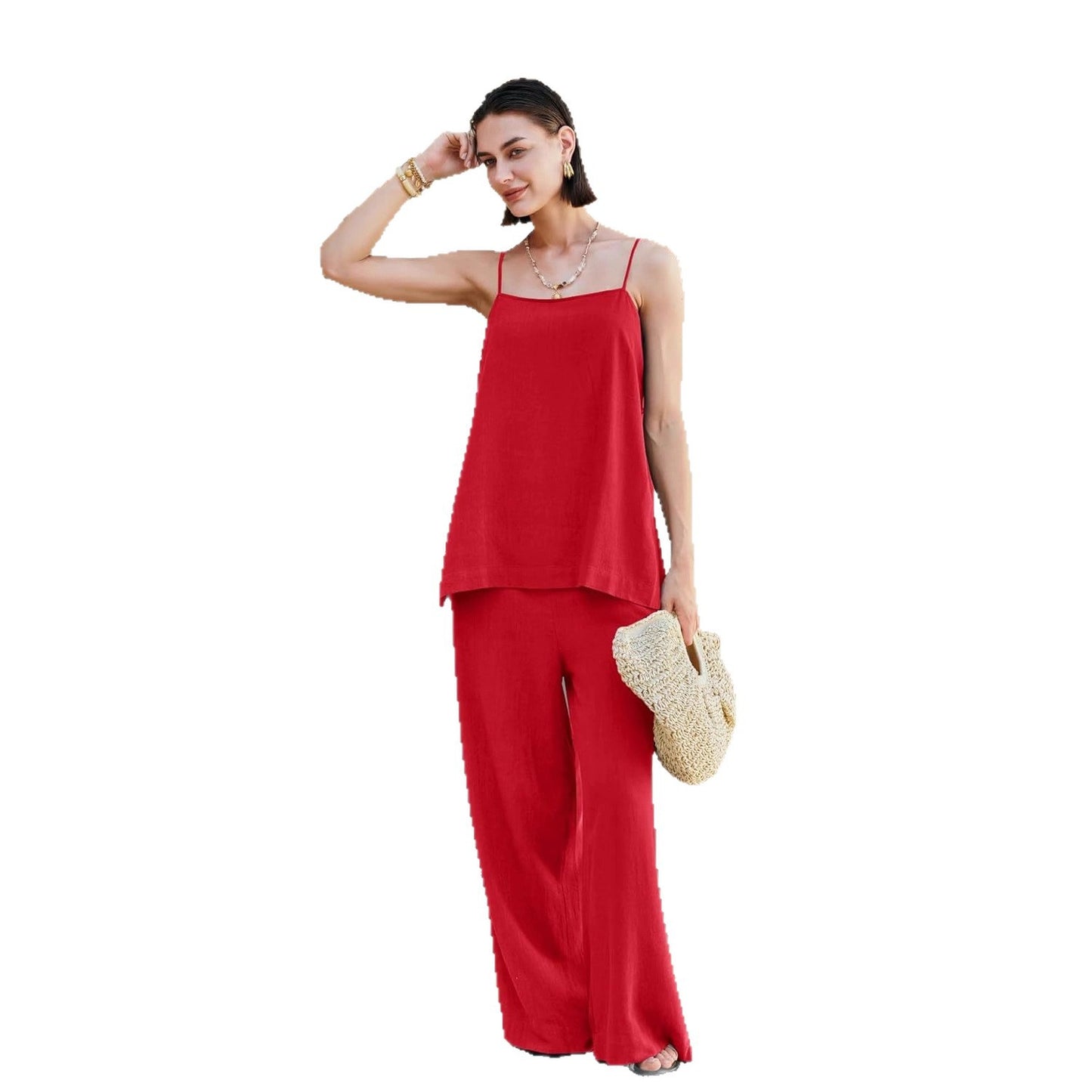 Women’s Spaghetti-Strap & Wide-Leg Set|Season Predtige