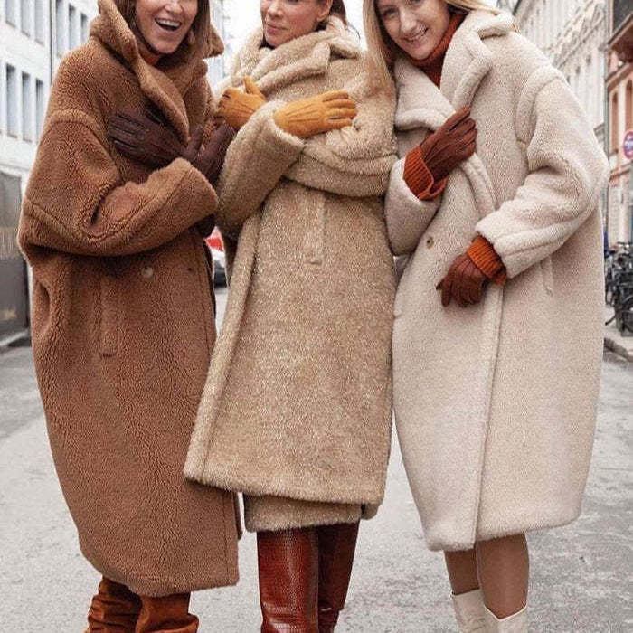 Seadonprestige Faux Fur Coat Winter Warm Thickening Long Windbreaker Women's