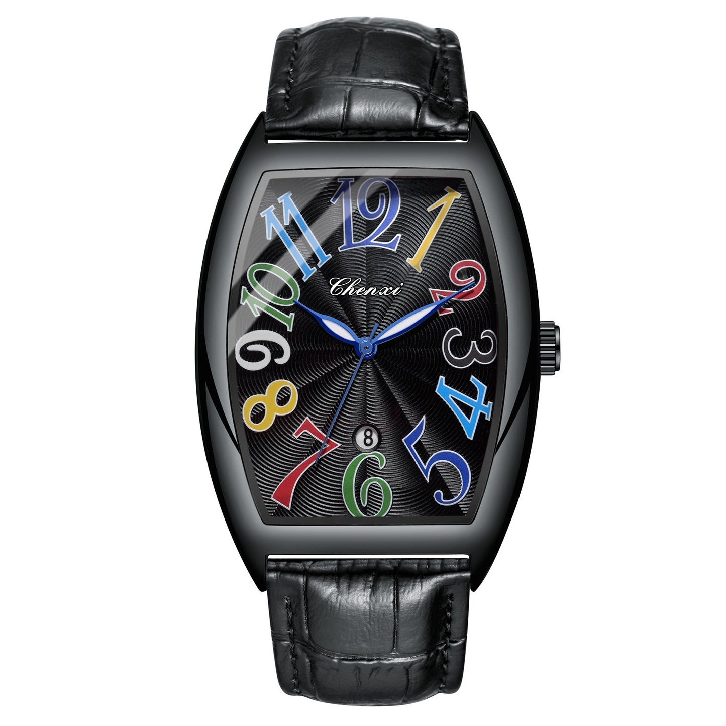 Men’s Digital Watch with Leather Belt | Retro Calendar Timepiece