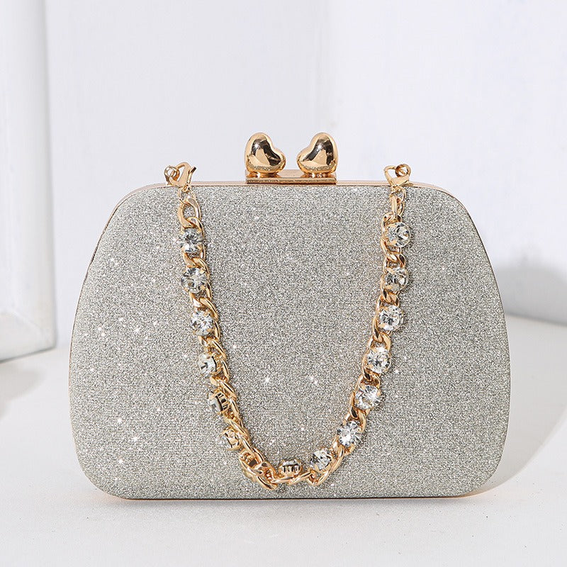 Little Love Water Diamond Chain Handheld Crossbody Small Square Bag