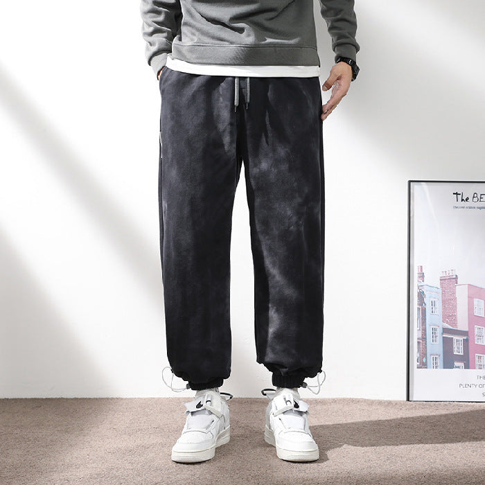 Seasonprestige Elastic Waist Drawstring Ankle-tied Sweatpants for Men