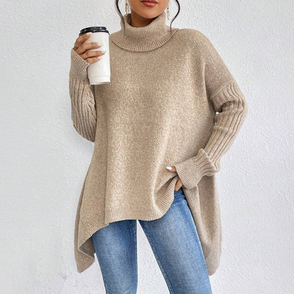 Women's Winter Loose Long Sleeve Knitted Turtleneck Sweater