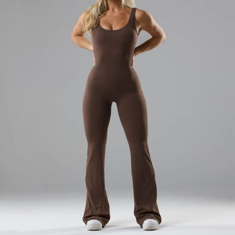 casual hollowed out seamless sports yoga slim fit jumpsuit for women Season Prestige