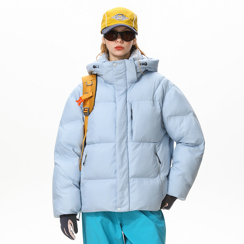 Multi-pocket Hooded Couple Cotton Clothes Coat women's