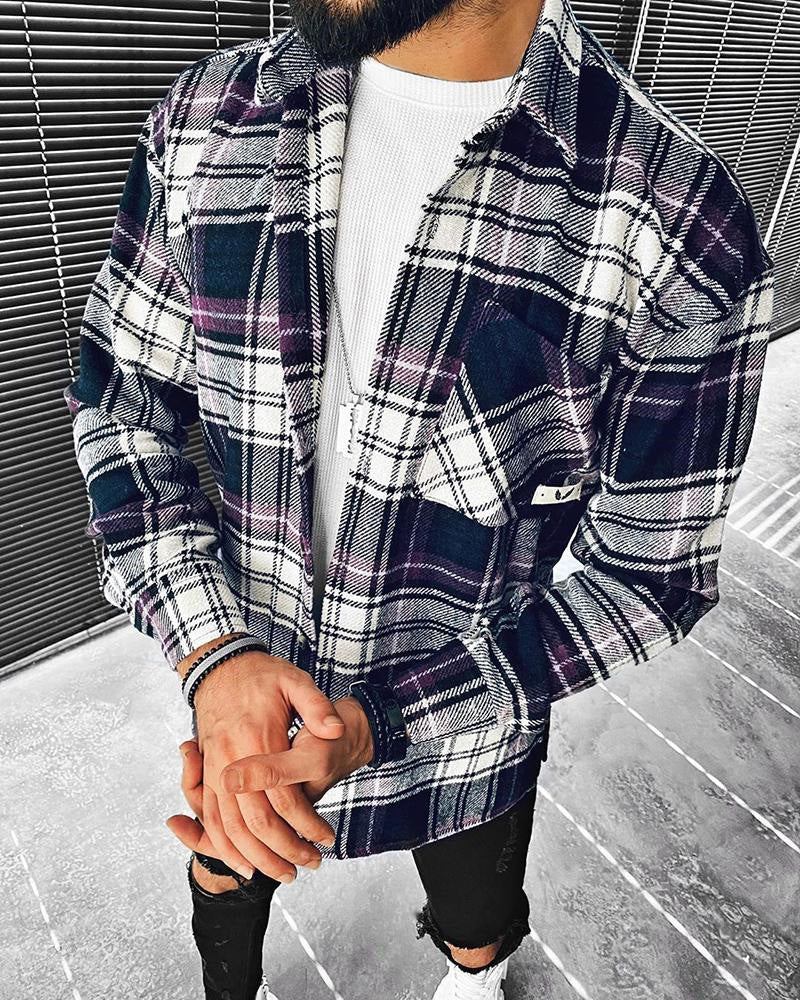 Men's Loose Jacket Coat  Printed Button Cardigan Season Prestige