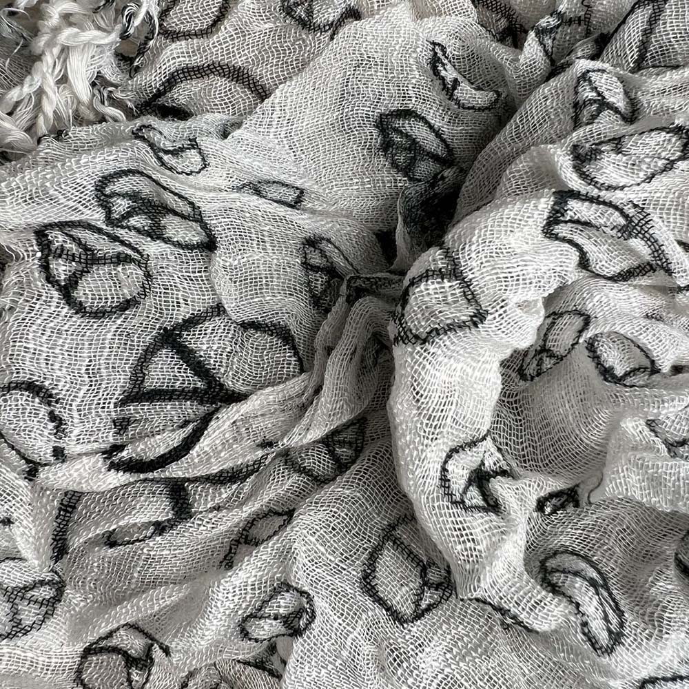 Monochrome Muse: 2-Pc Geometric Statement Scarf Set