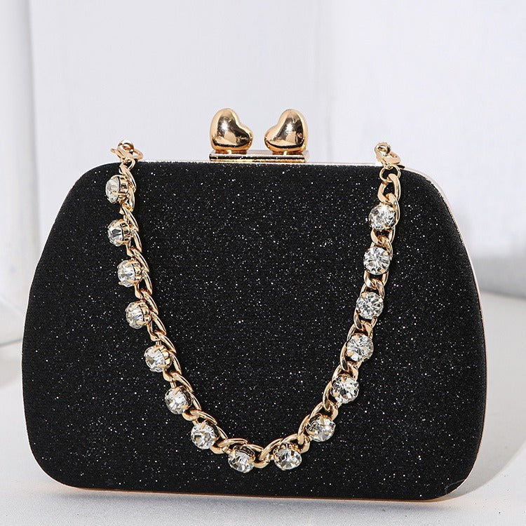 Little Love Water Diamond Chain Handheld Crossbody Small Square Bag