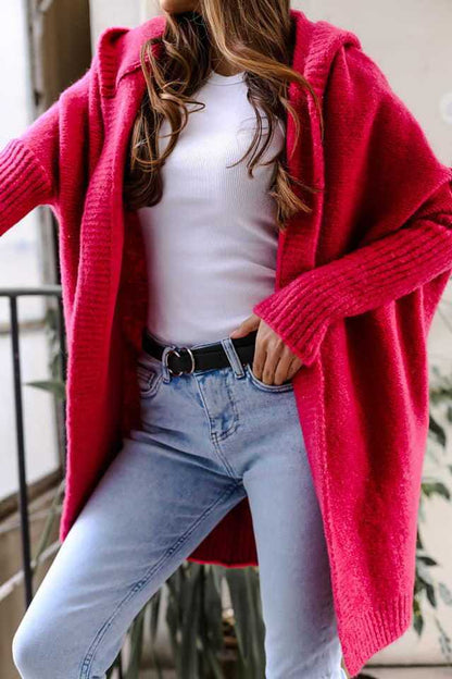 Hooded Knitwear Patchwork Sweater women
