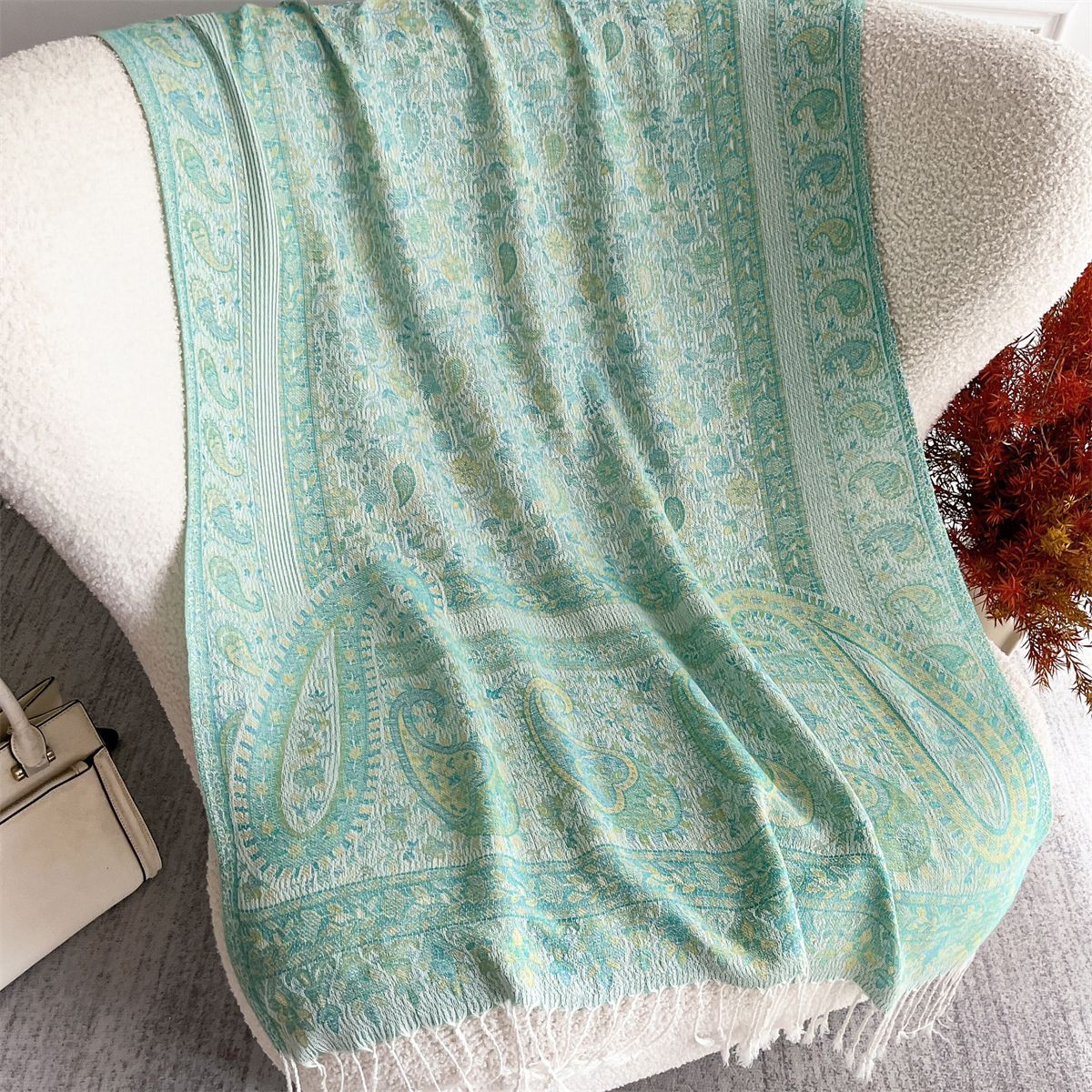 The Heritage Jacquard Wrap | Signature Faux Cashmere