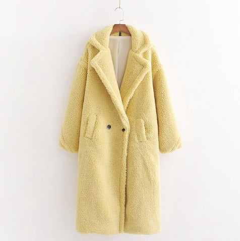 lamb wool coat  plush coat cotton coat for women season prestige