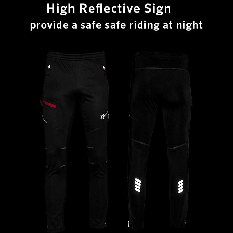 ROCKBROS Winter Bike Pants Men Women Thermal Warm Long Cycling Pants Fleece Reflective Windproof Sport Pants Season Prestige