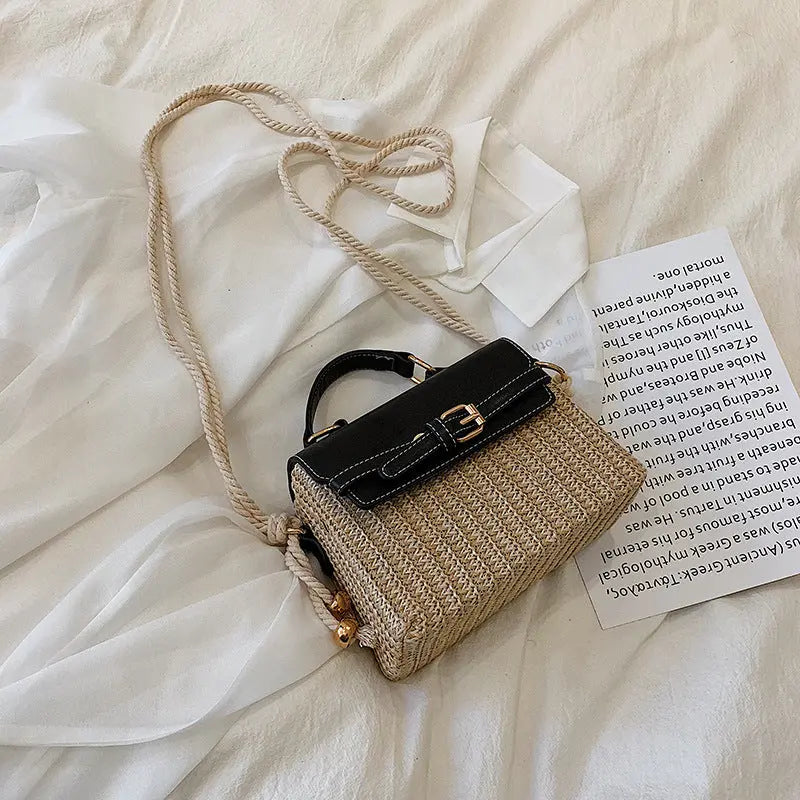 Fashion style shoulder bag women straw woven bag - Season Prestige