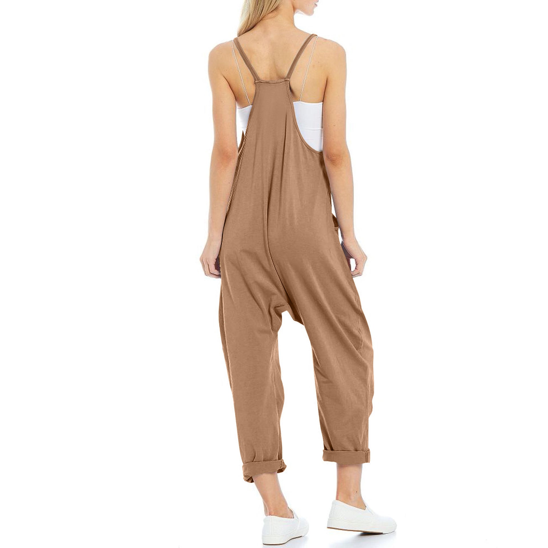 Women's Spaghetti Straps Knitted One-piece Trousers