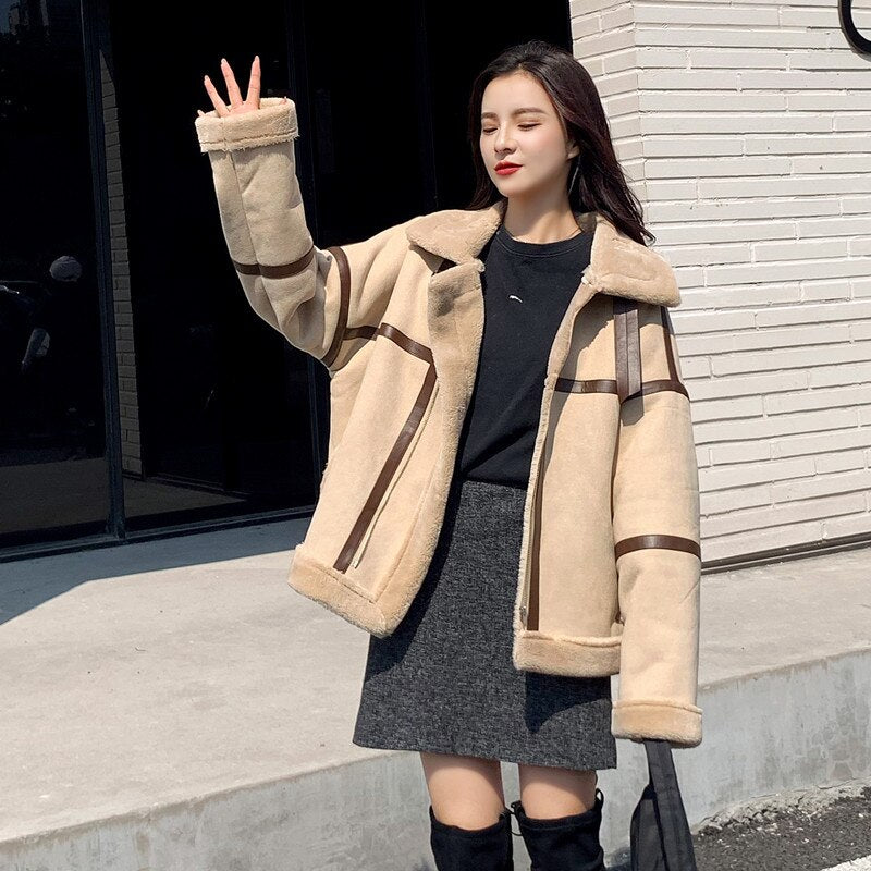 Plush Cashmere Coat Women Winter Short Jackets season prestige