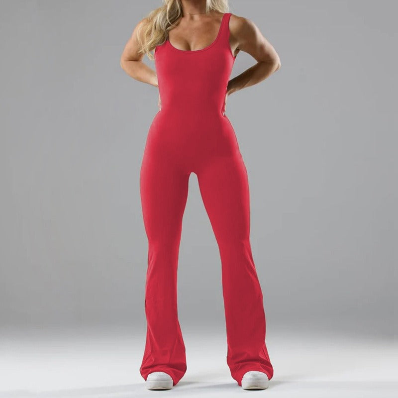 casual hollowed out seamless sports yoga slim fit jumpsuit for women Season Prestige