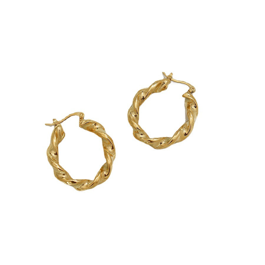 Gold Twist Earrings Season Prestige