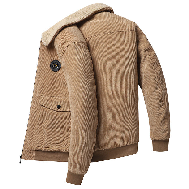 Loose Casual  Multi-pocket Corduroy Cotton-padded Jacket Men