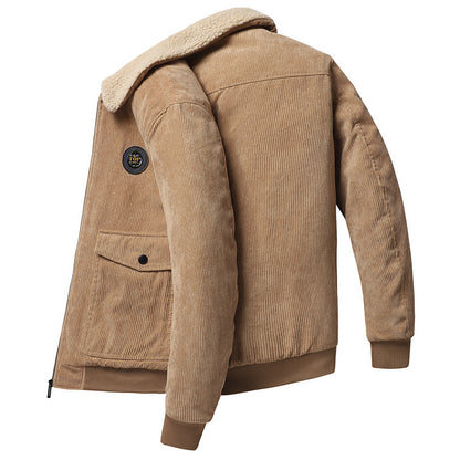 Loose Casual  Multi-pocket Corduroy Cotton-padded Jacket Men